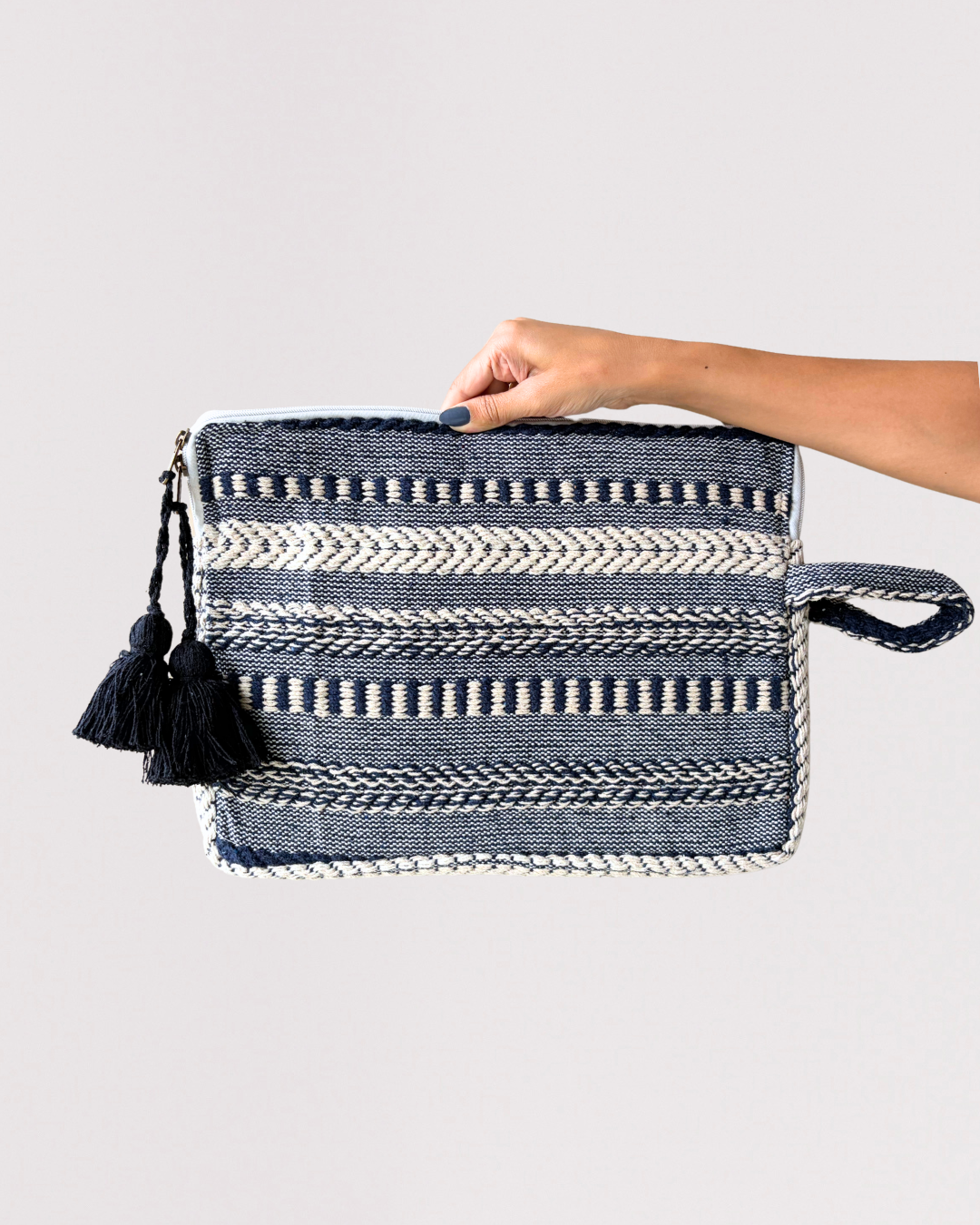 Navy Loom Laptop Sleeve