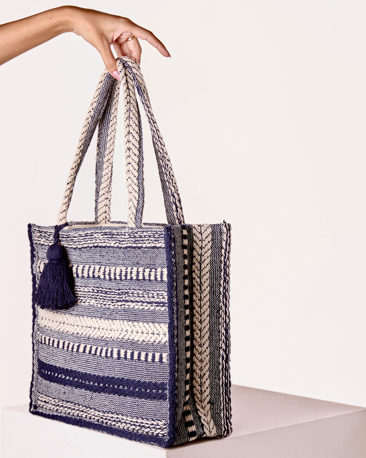 Navy Loom Tote