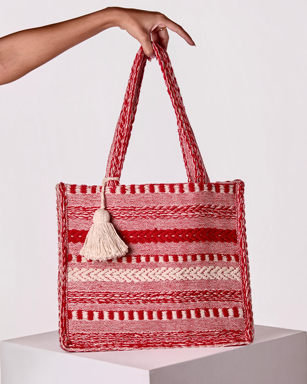 Red Loom Tote
