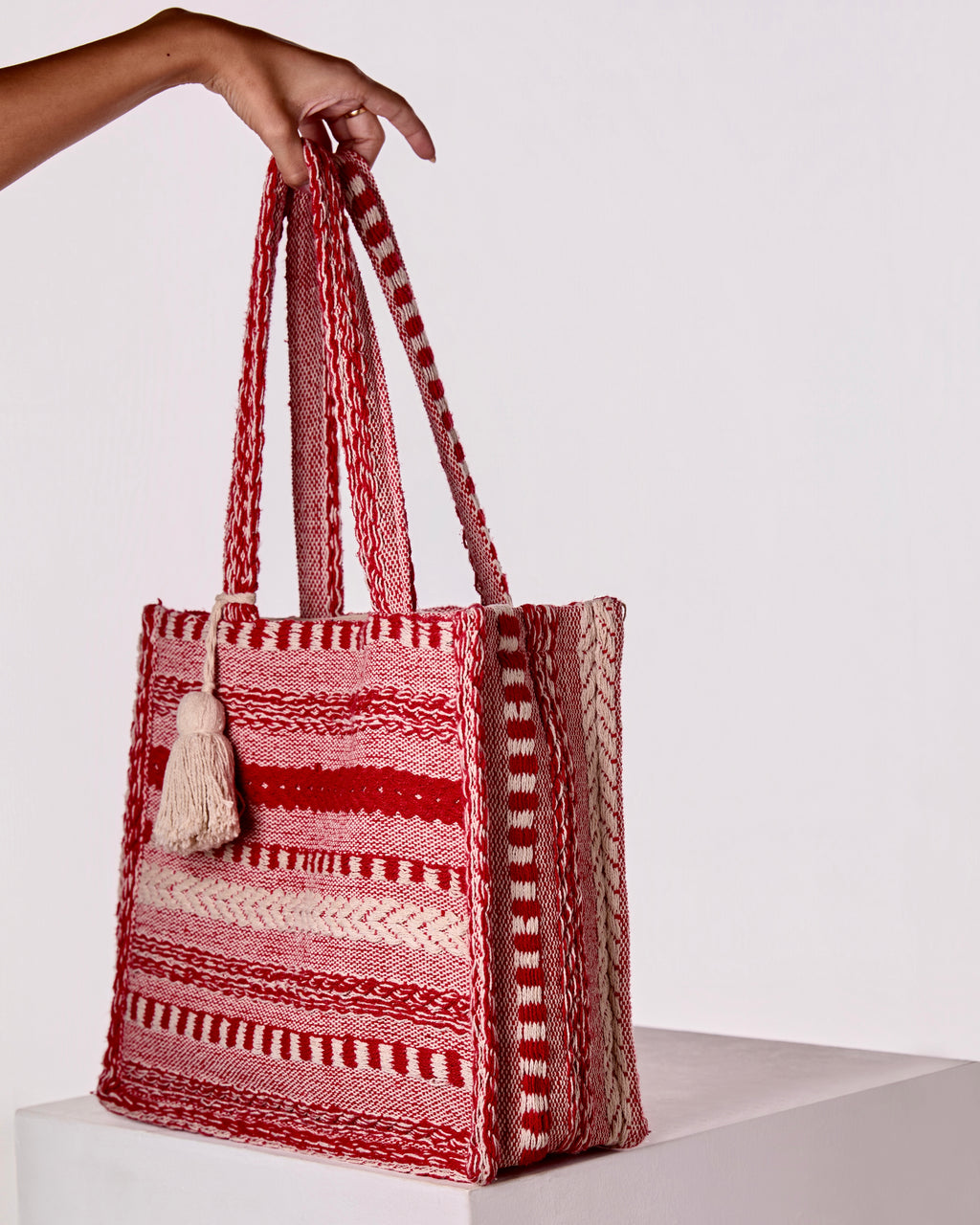 Red Loom Tote