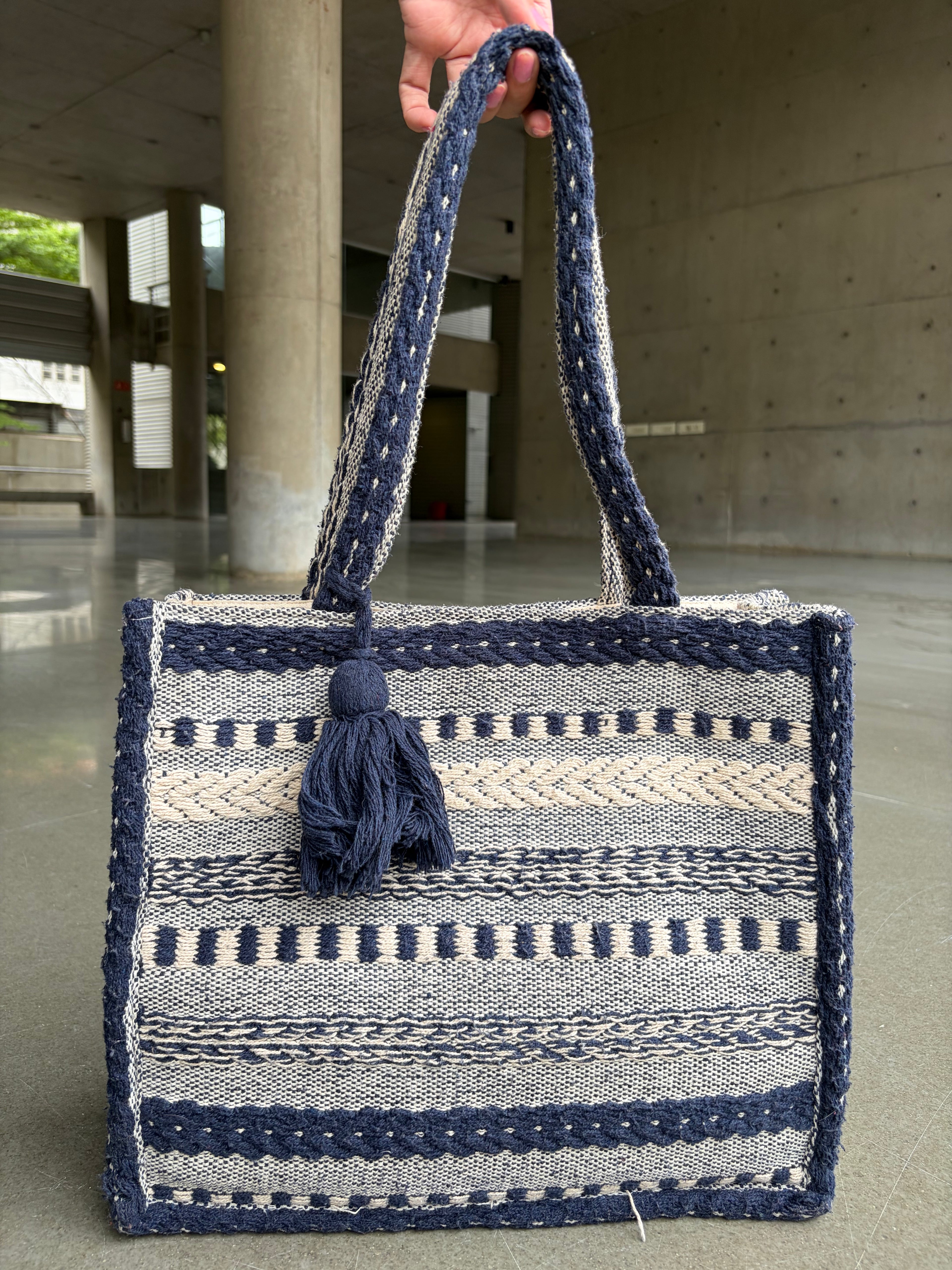 Navy Loom Tote