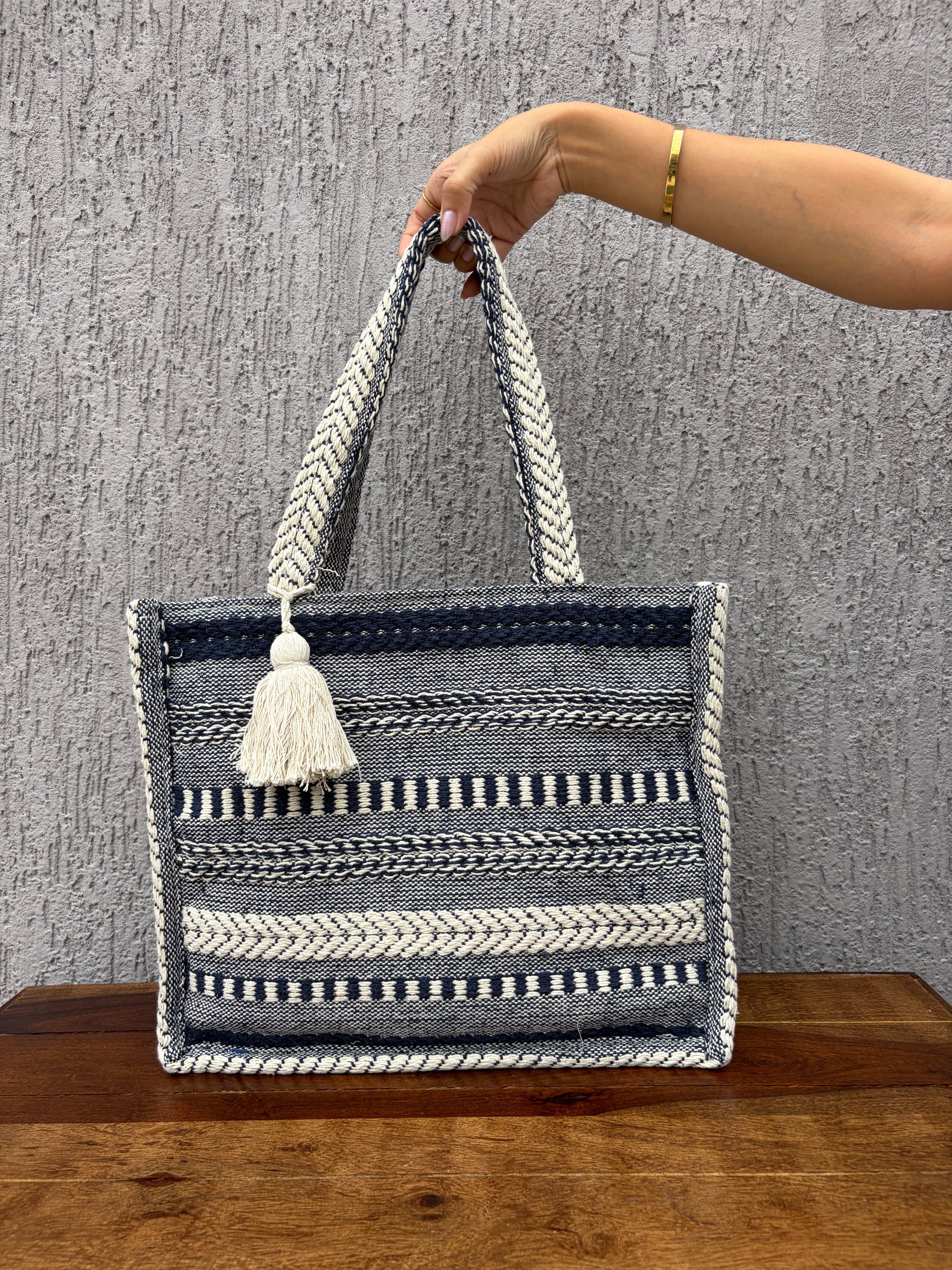 Navy Loom Tote
