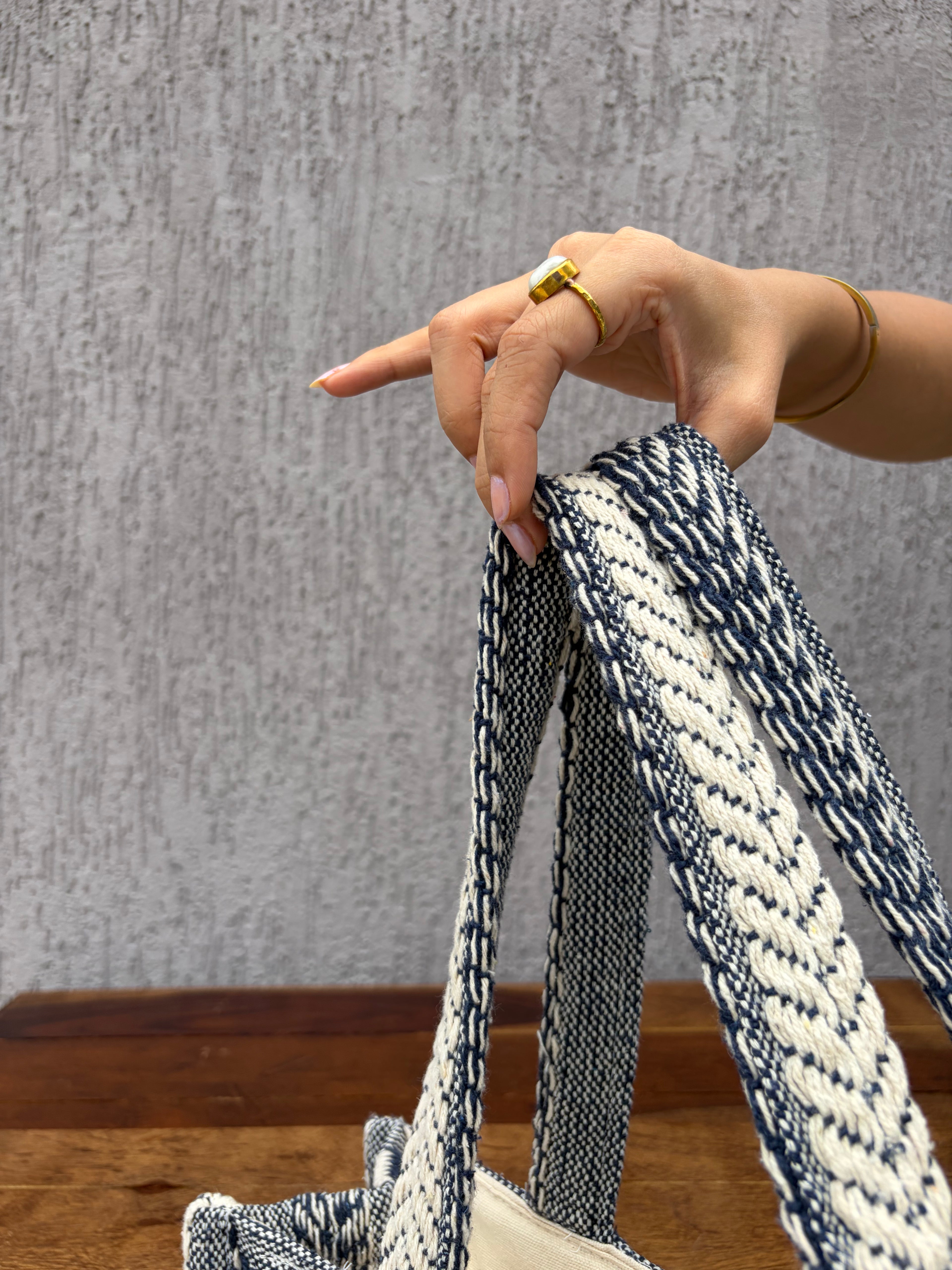 Navy Loom Tote