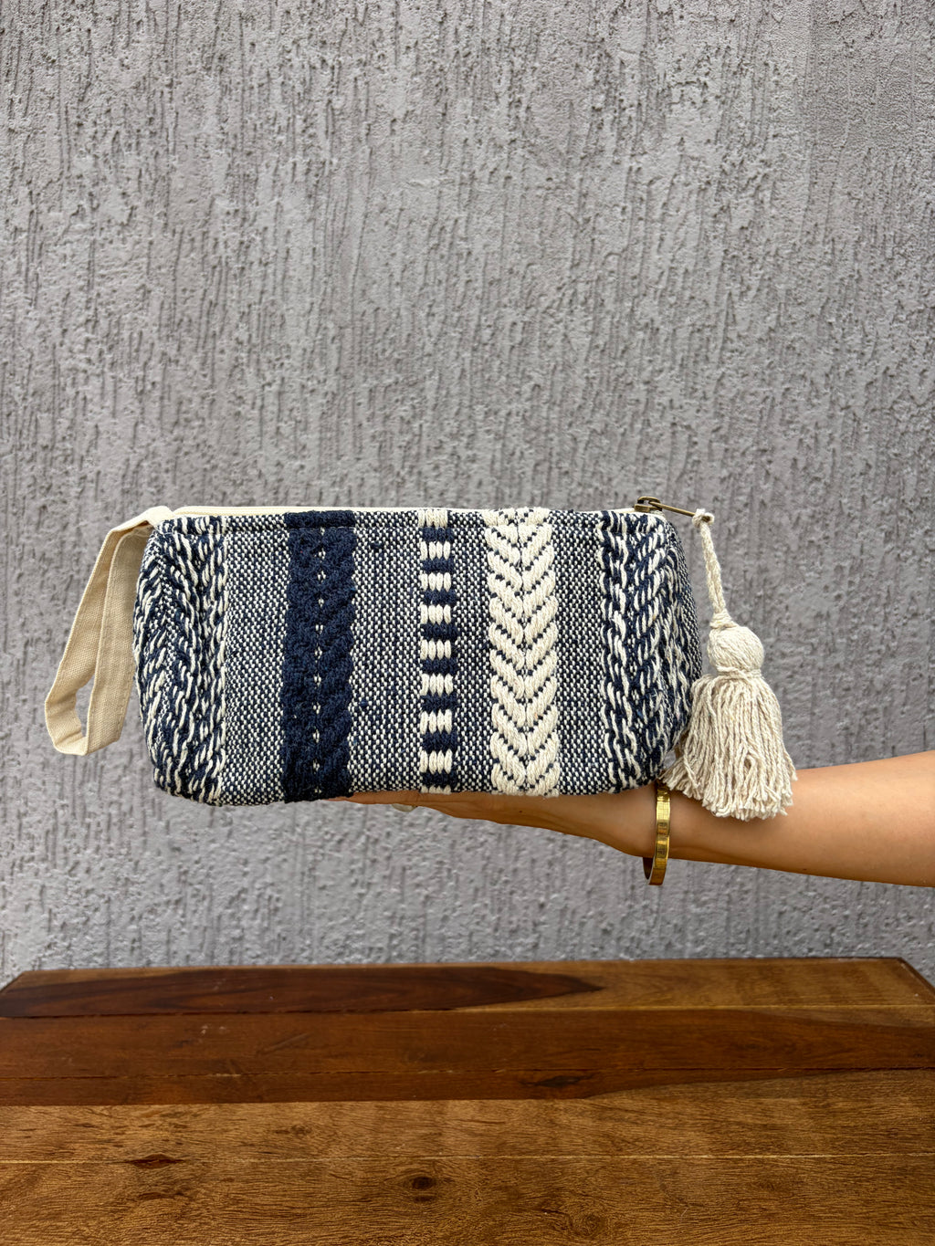 Navy Loom Pouch