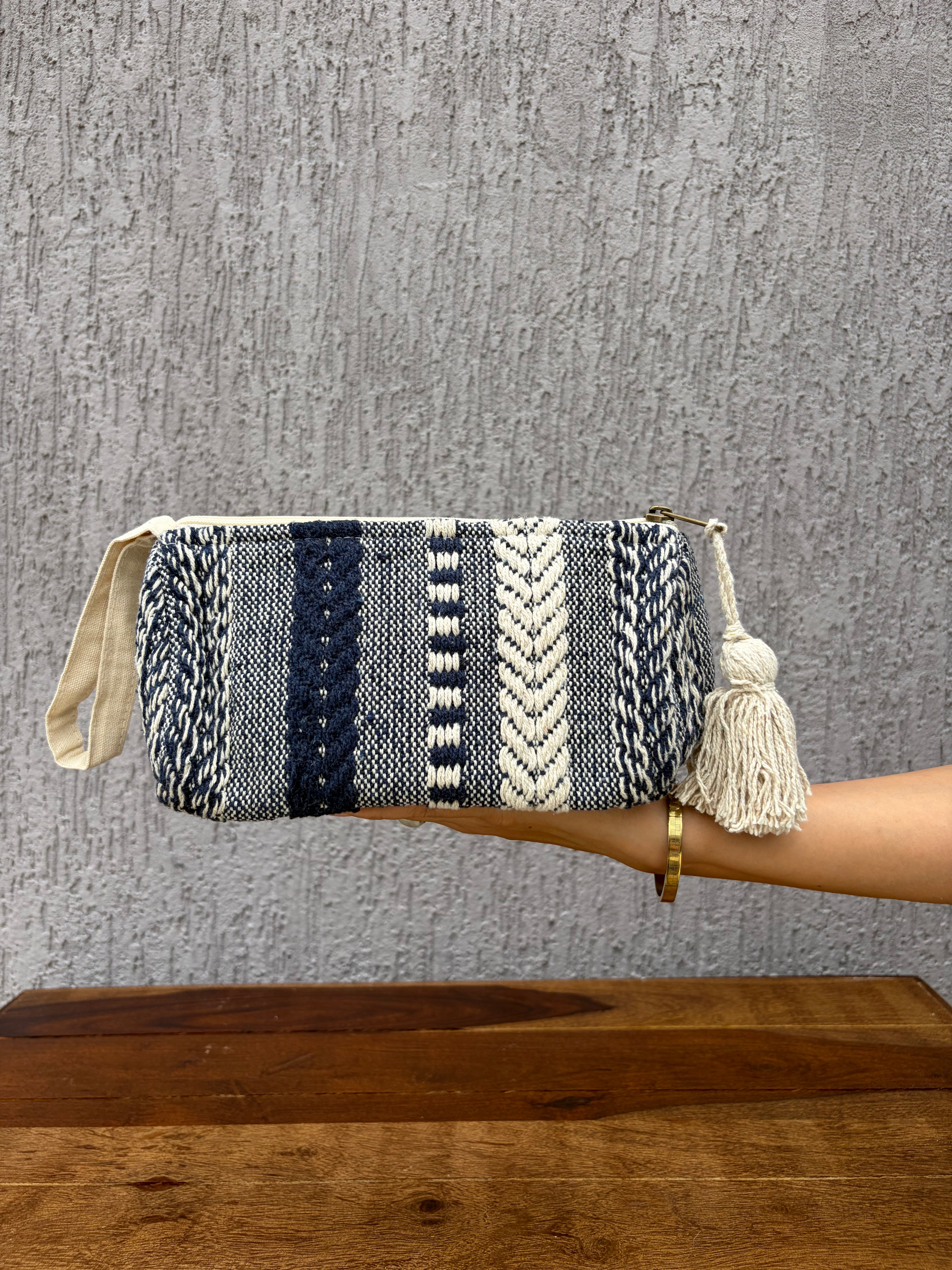Navy Loom Pouch