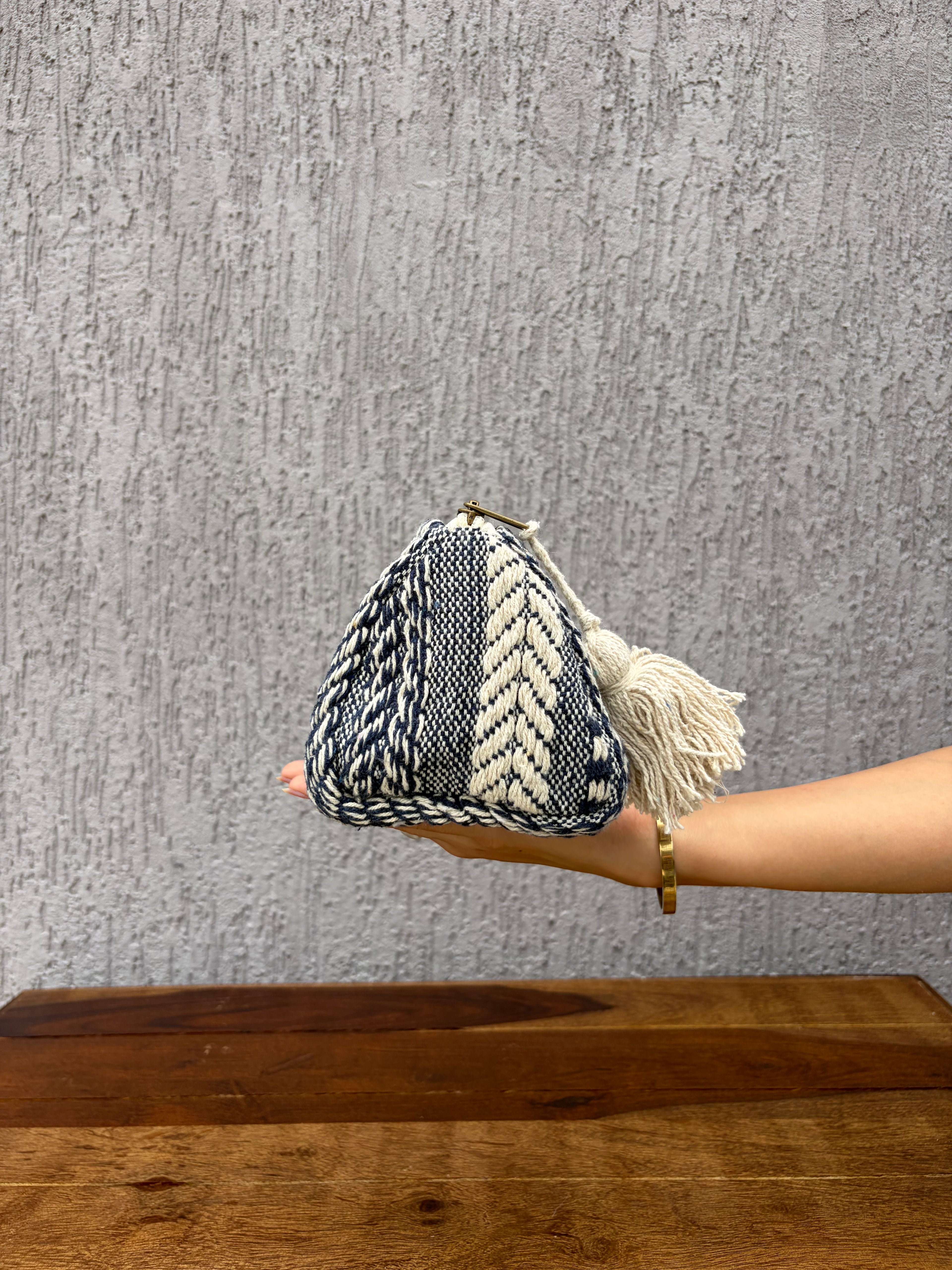 Navy Loom Pouch