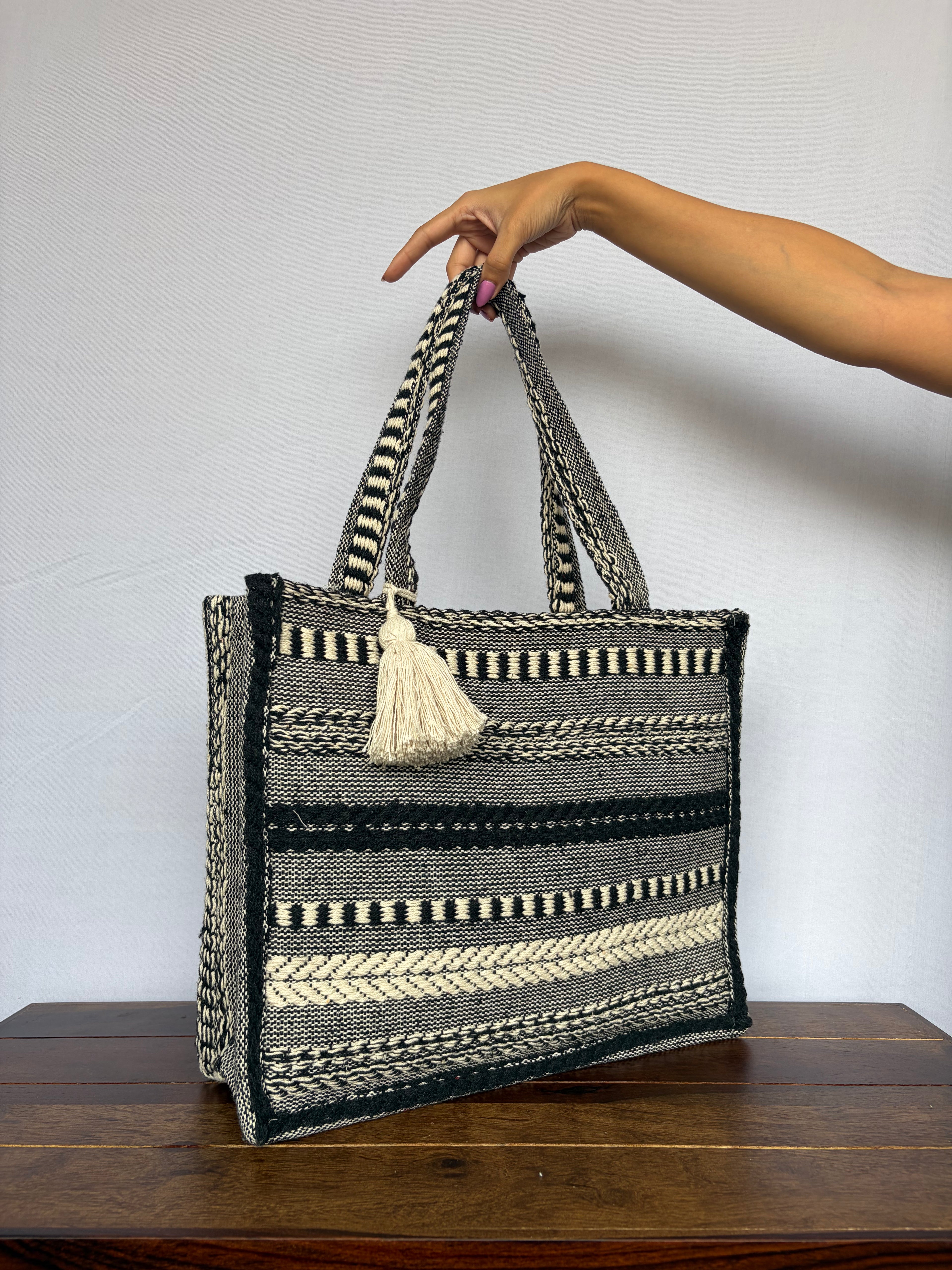 Black Loom Tote