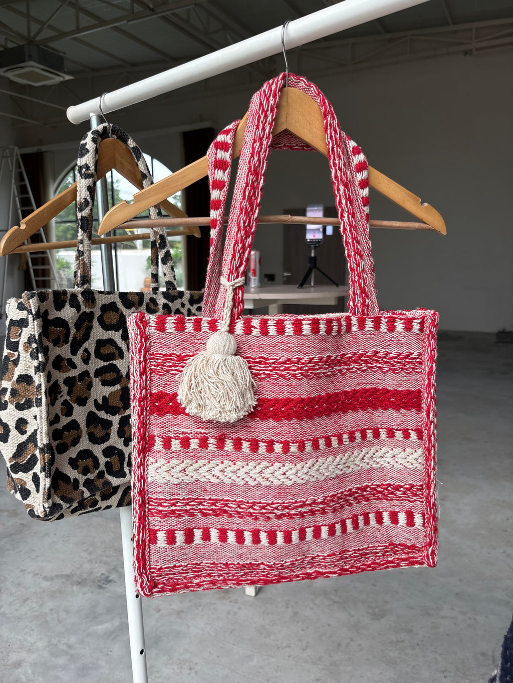Red Loom Tote