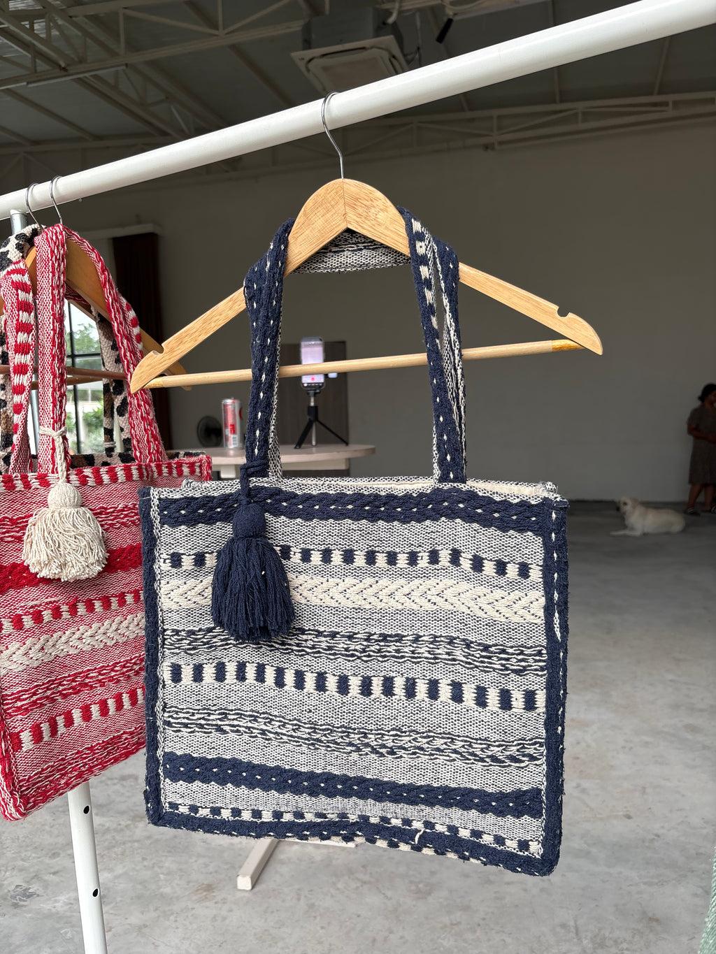 Navy Loom Tote