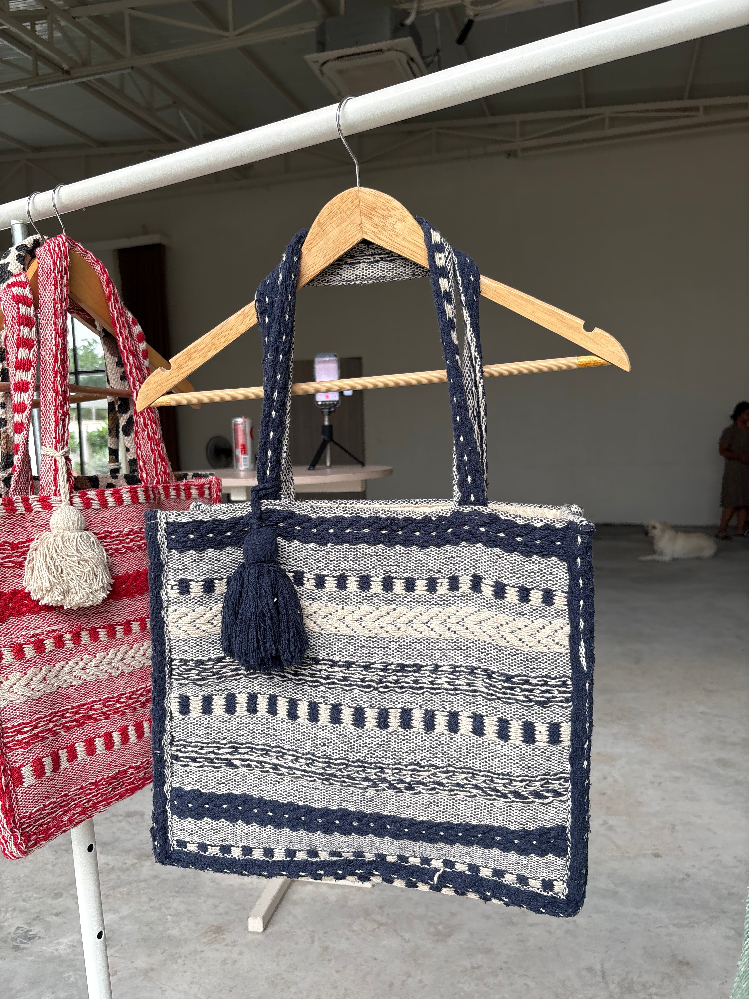 Navy Loom Tote